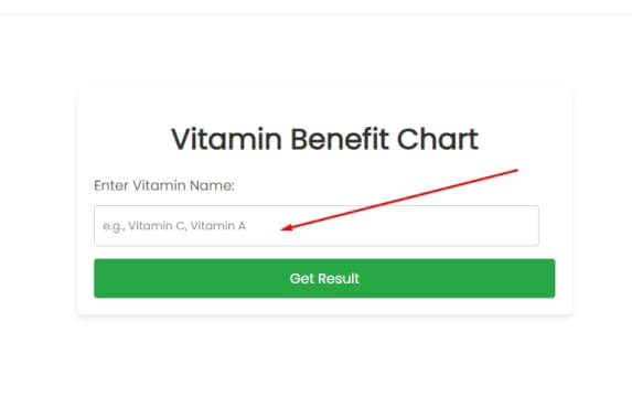 Vitamin Benefit Chart