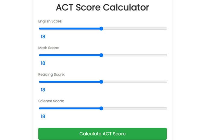 Act score calculator