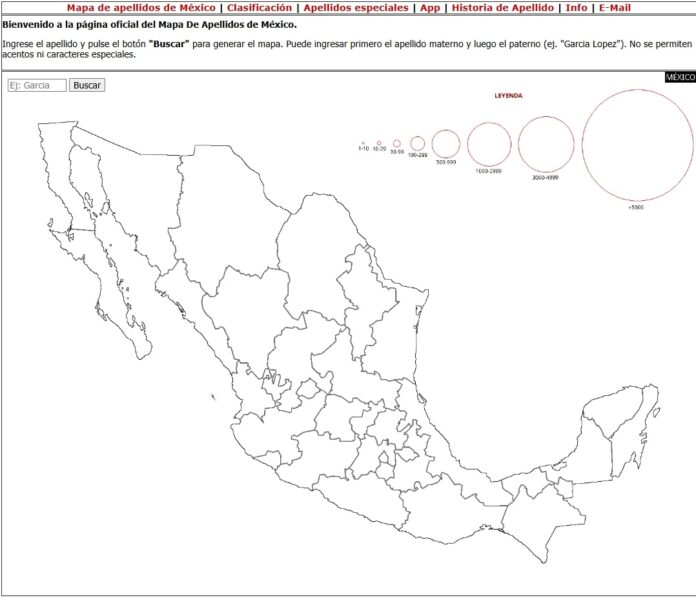 Mapa de apellidos de México